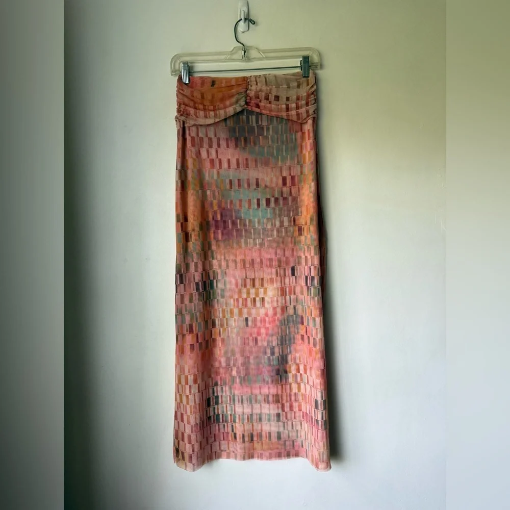 Misa Froma Crop Tank + Bruna Maxi Skirt Mesh Disco Matrix Coord Matching Set S